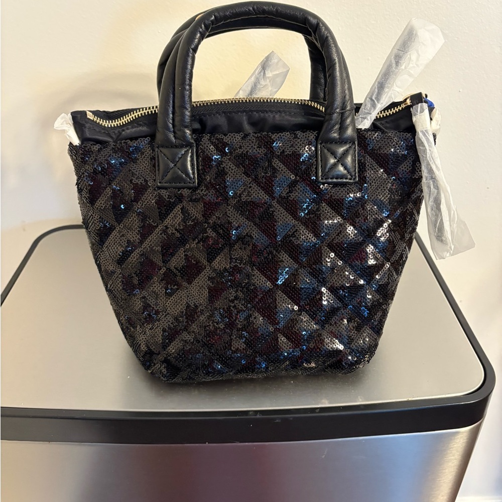 MZ Wallace Black and Blue Sequin Tote - Picture 3 of 8